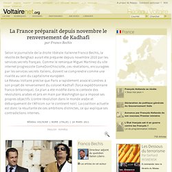 La France préparait depuis novembre le renversement de Kadhafi