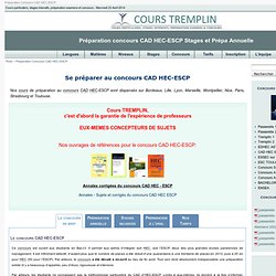 Préparation Concours CAD HEC ESCP Europe (Admission Sur Titre) [Toulouse, Paris, Bordeaux, Lyon]