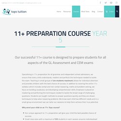 11+ Preparation Courses