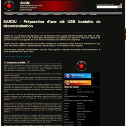 SARDU - Préparation d'une clé USB bootable de décontamination