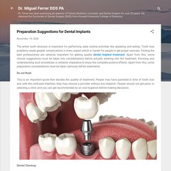 Preparation Suggestions for Dental Implants