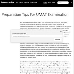 Preparation Tips For UMAT Examination · Lomography