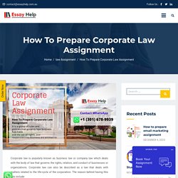 Best Way To Prepare Corporate Law Assignment