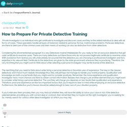How to Prepare For Private Detective Training