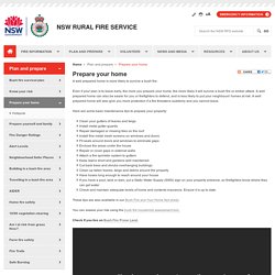 Prepare your home - NSW Rural Fire Service