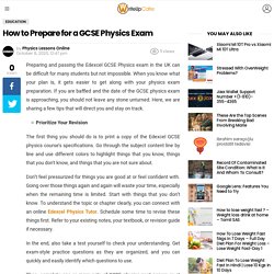 How to Prepare for a GCSE Physics Exam