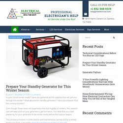 Prepare Your Standby Generator for This Winter Season