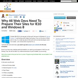 Why All Web Devs Need To Prepare Their Sites for IE10 and Windows 8