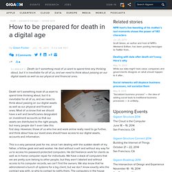 How to be prepared for death in a digital age