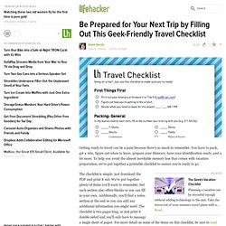 Be Prepared for Your Next Trip by Filling Out This Geek-Friendly Travel Checklist