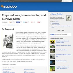 Preparedness, Homesteading and Survival Sites