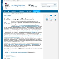 TraAM 2019 : se préparer à l’oral de contrôle - Histoire-géographie - Éduscol