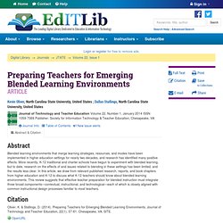 Preparing Teachers for Emerging Blended Learning Environments