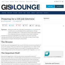 Preparing for a GIS Job Interview ~ GIS Lounge