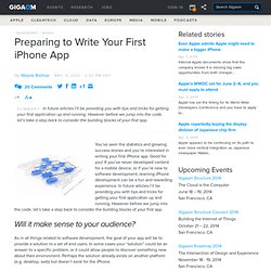 Preparing to Write Your First iPhone App