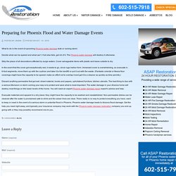 Preparing for Phoenix Flood and Water Damage Events