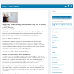 Preparing and Planning: How I Get Ready for Teaching a Math Lesson