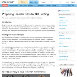 Preparing Blender Files for 3D Printing - Shapeways