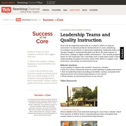 Preparing Teacher Leadership Teams For Success