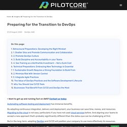 Preparing for the Transition to DevOps