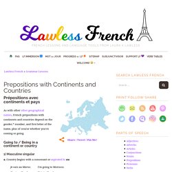 French Prepositions with Continents and Countries
