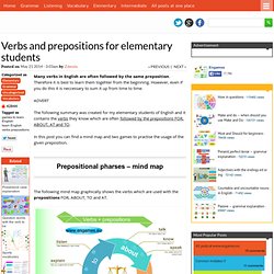 Verbs and prepositions for elementary students