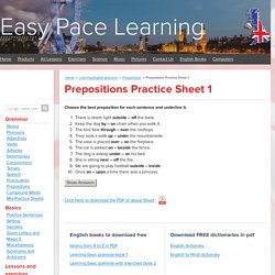 Prepositions Practice Sheet 1