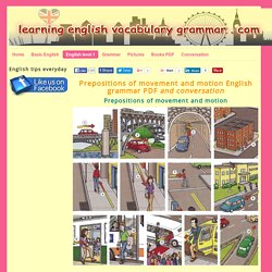 Prepositions of movement and motion English grammar PDF - Learning English vocabulary and grammar