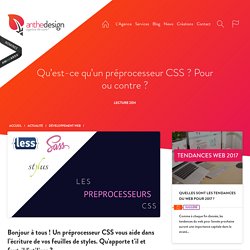 Qu’est ce qu’un préprocesseur CSS ? - agence AntheDesign