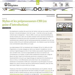 Stylus et les préprocesseurs CSS (en guise d’introduction)