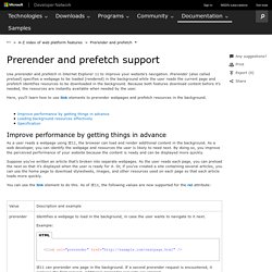 Prerender and prefetch support (Windows)