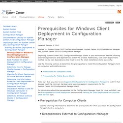 Prerequisites for Client Deployment in Configuration Manager