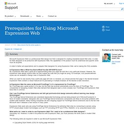 Prerequisites for Using Microsoft Expression Web