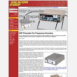 Silicon Chip Online - UHF Prescaler For Frequency Counters