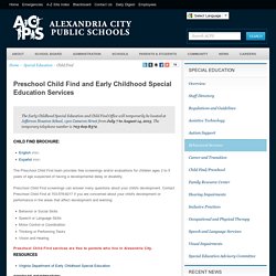 Preschool Child Find and Early Childhood Special Education Services