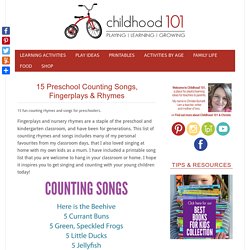 15 Preschool Counting Songs, Fingerplays & Rhymes