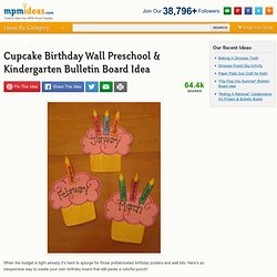 Cupcake Birthday Wall Preschool & Kindergarten Bulletin Board Idea