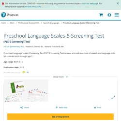 PLS-5 Preschool Language Scales-5 Screening Test
