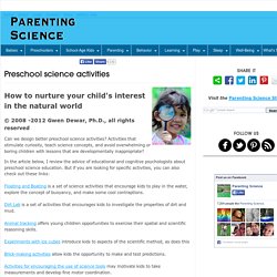 Preschool science activities