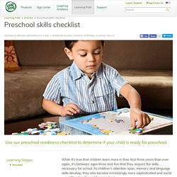 Preschool skills checklist