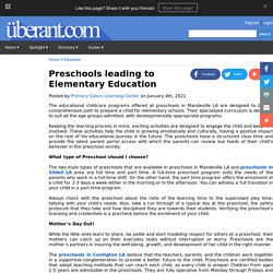 Preschools leading to Elementary Education