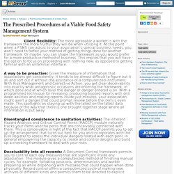 The Prescribed Procedures of a Viable Food Safety Management System by Dharmendra Singh
