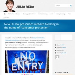 New EU law prescribes website blocking in the name of “consumer protection”