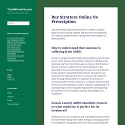 Buy Strattera Online No Prescription from Truth4Health.com