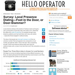 Survey: Local Presence Dialing—Foot in the Door, or Door-Slammer?