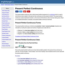 ENGLISH PAGE - Present Perfect Continuous