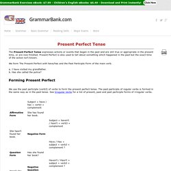 Present Perfect Tense - GrammarBank