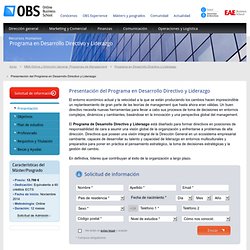 Presentación del Programa en Desarrollo Directivo y Liderazgo · OBS Online Business School