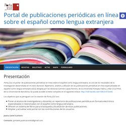Presentación – Portal de publicaciones periódicas en línea sobre el español como lengua extranjera