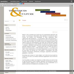 [FR] Techniques & Culture / Maison des sciences de l'homme